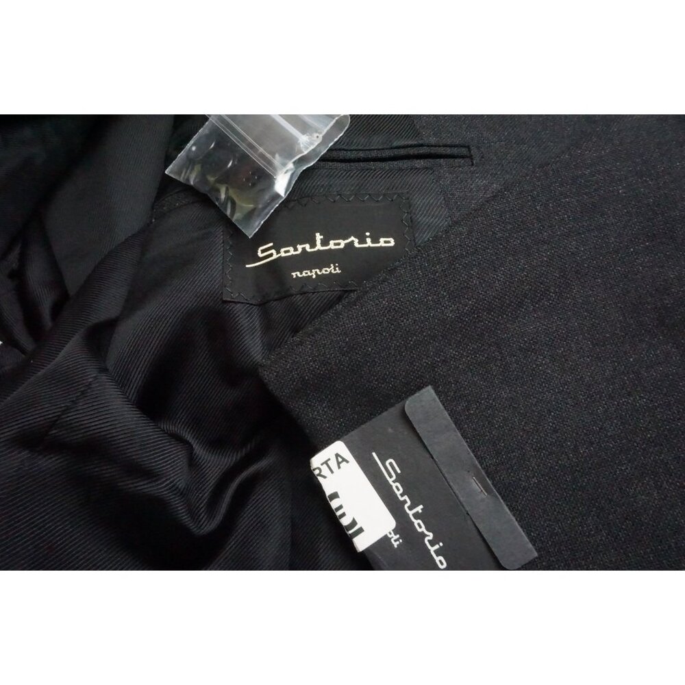 Sartorio Napoli Gray Woven S100s Wool 2 Pc Suit Jacket Pants 44R BRAND NEW